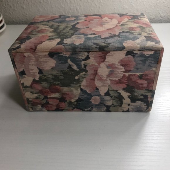 80sVintage Fabric Covered Renner Davis Storage Box - Picture 5 of 12